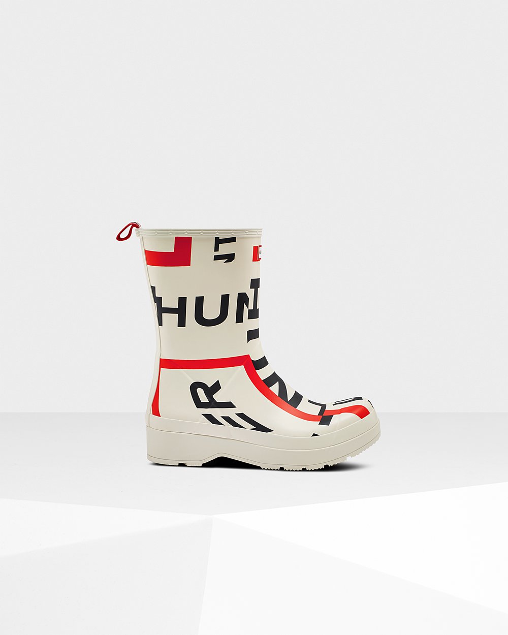 Play Botas Hunter Hombre Original Mid-Height Exploded Logo Rain - Blancas - Argentina 9506QDAFG